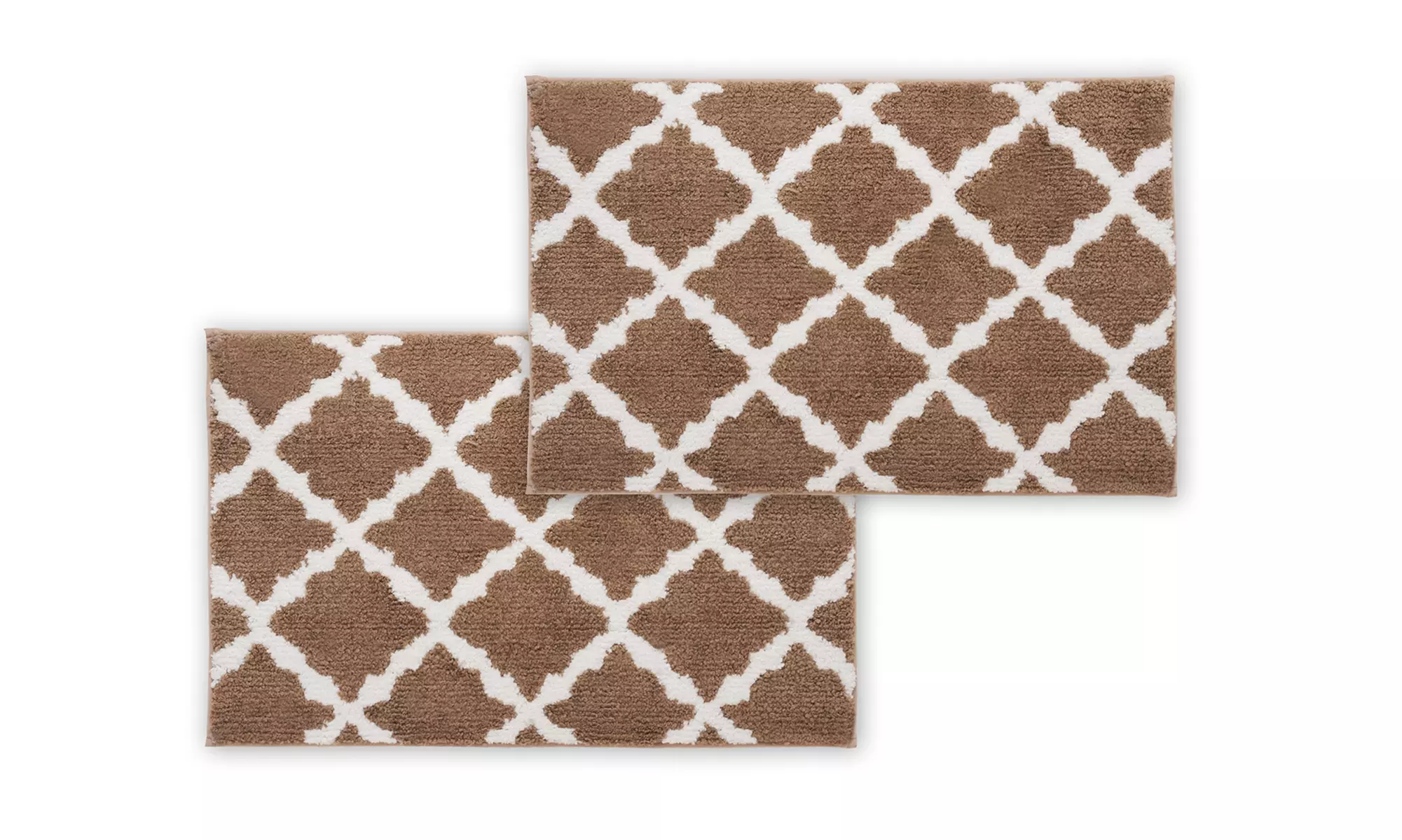 Bibb Home 1-2 Pack Trellis Micro Shag Bath Rugs