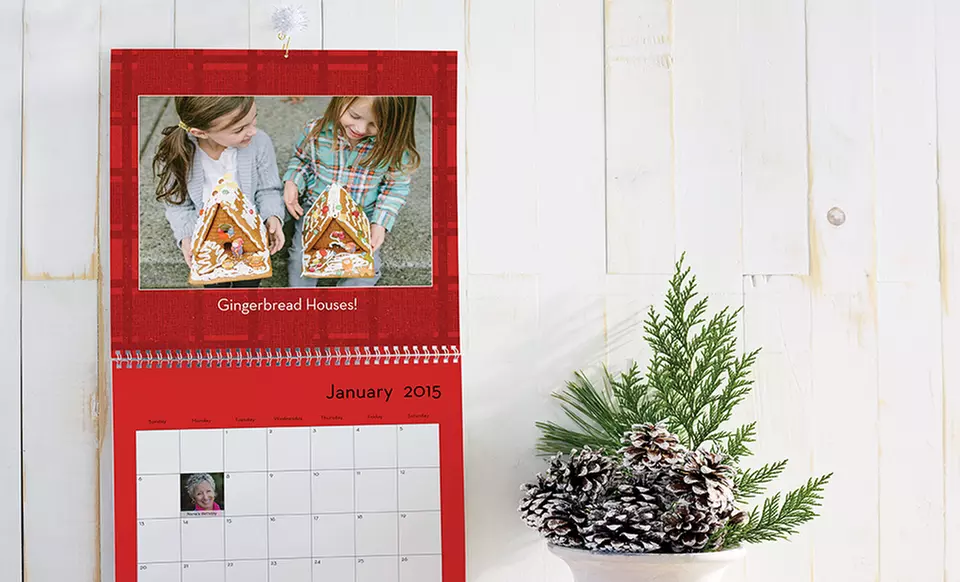 $9 for an 8x11 Custom 12-Month Wall Calendar from Shutterfly (59% Off) - Primary Image