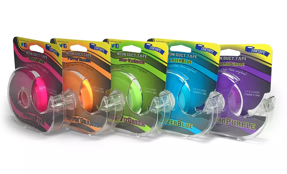 Mini Neon Duct Tape with Dispenser - Primary Image
