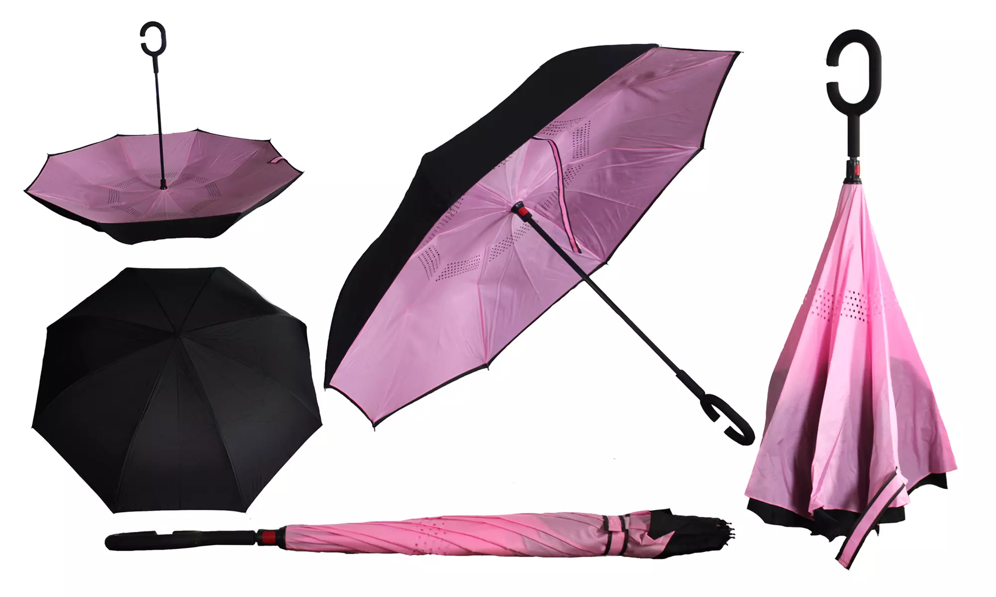 Zummy C-Handle Double-Layer Windproof Reverse Folding Smart Umbrella