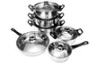 12-teiliger Edelstahl-Kochgeschirr-Set inkl. passender Glasdeckeln - Second Medium