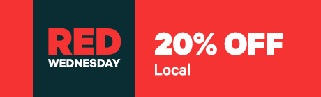 It's Red Wednesday! Get up to 30% off Local, 15% off Travel and 10% off Goods with code REDHOT