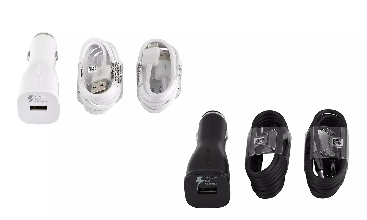 Samsung Fast Car Charger with 2 USB C Type-C Cables for S8 S9 Plus Note 8