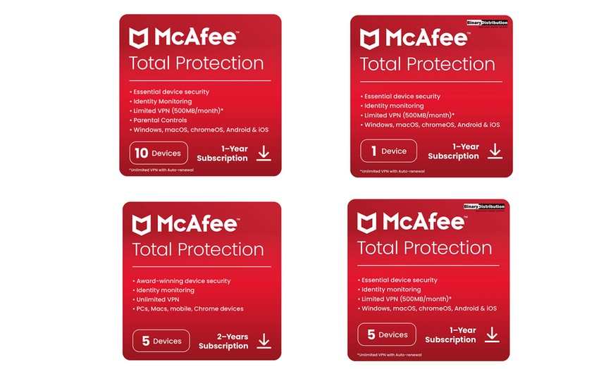 Image 1: McAfee Total Protection 2025 for One or Two Years (Up to 84% Off)