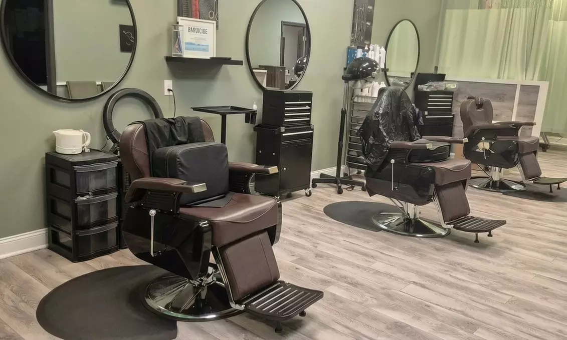 1 or 2 Men Haircut w/ Optional Beard Trim, Shampoo, Hot Towel & Style