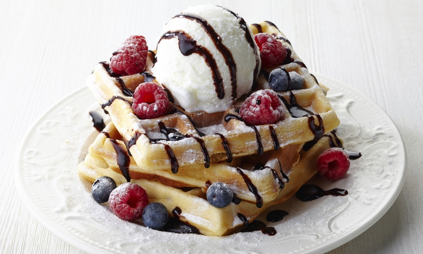 Image 1: Waffle Sundae Dessert