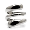Image 1: Womens High Polished Stainless Steel Coil Style Fashion Cocktail Ring