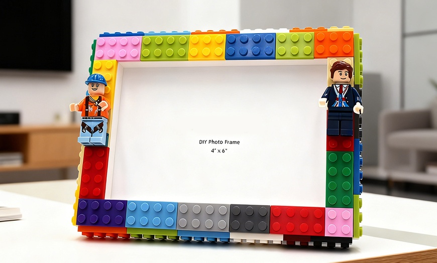 Image 1: DIY-Baustein-Fotorahmen mit 2, 3 oder 4 Baustein-Charakteren
