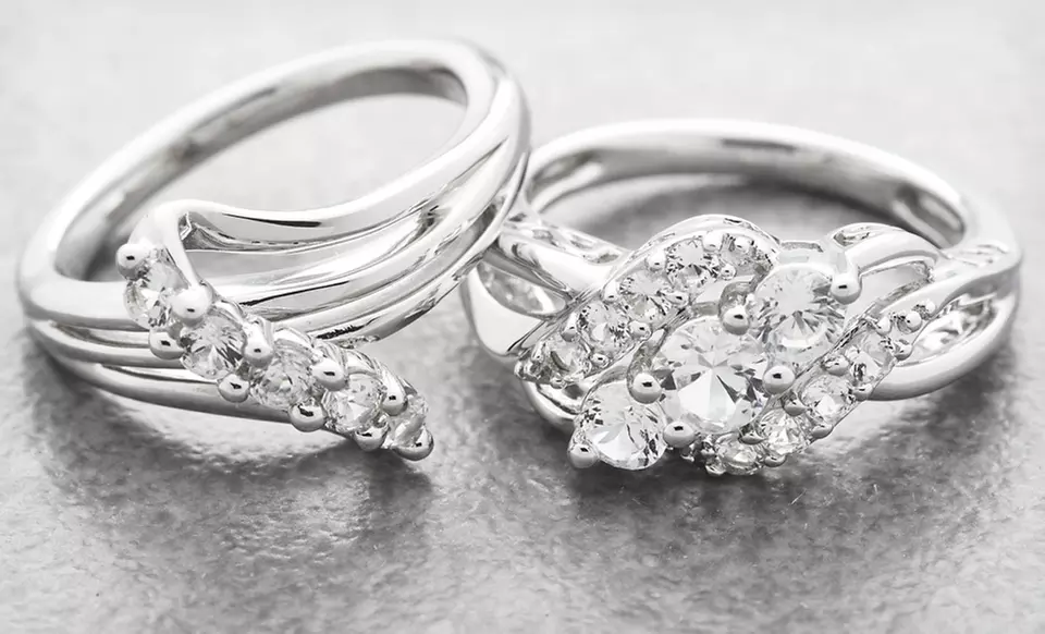 $15.99 for a Created-White-Sapphire Ring with 5 or 11 Stones ($80 List Price). Free Shipping and Free Returns. - Primary Image