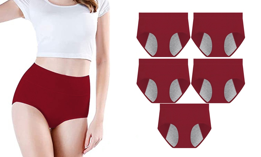 Image 9: 5er-Set Mid-Waist Menstruationsunterhosen 