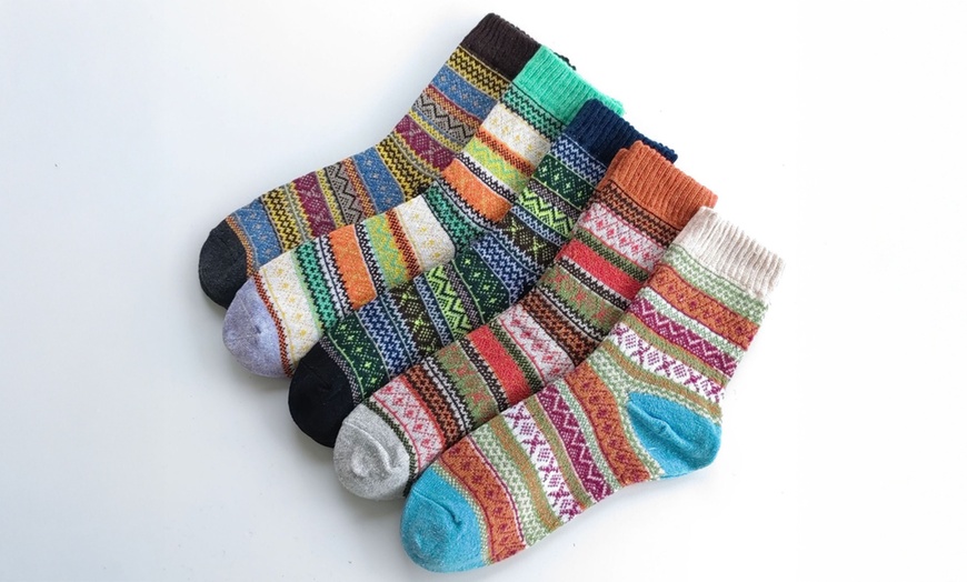 Image 4: 10x Bunte Thermo-Socken für Damen