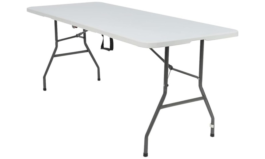 Image 2: Alivio Heavy Duty 6ft Folding Table, Durable and Portable Design
