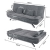 Image 6: Convertible Linen Sofa Bed with Dual-Layer