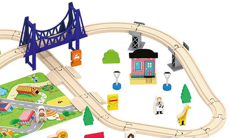 Image 5: Wooden Train Track Toy Set