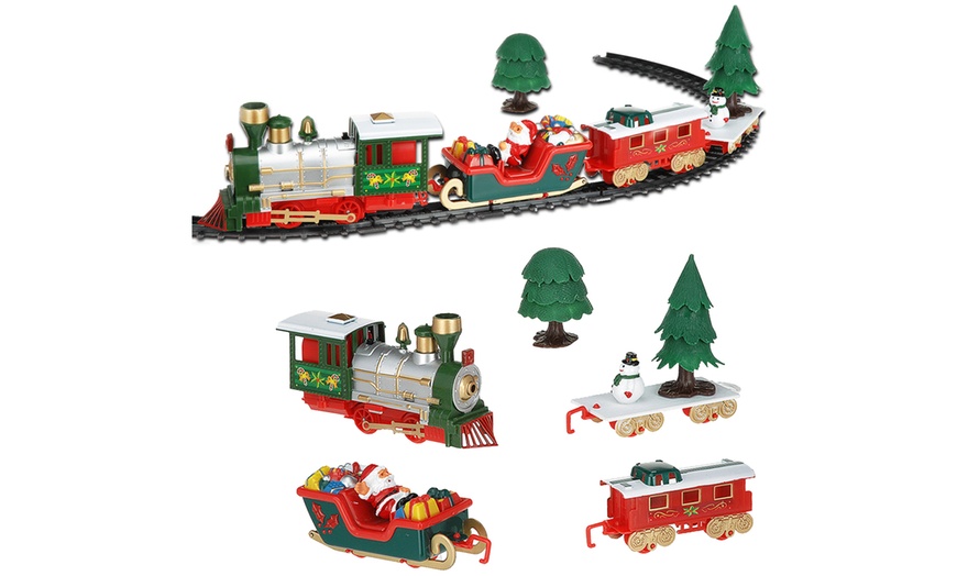 Image 2: Classic Battery Operated Christmas Train Set - 22 Piece Set