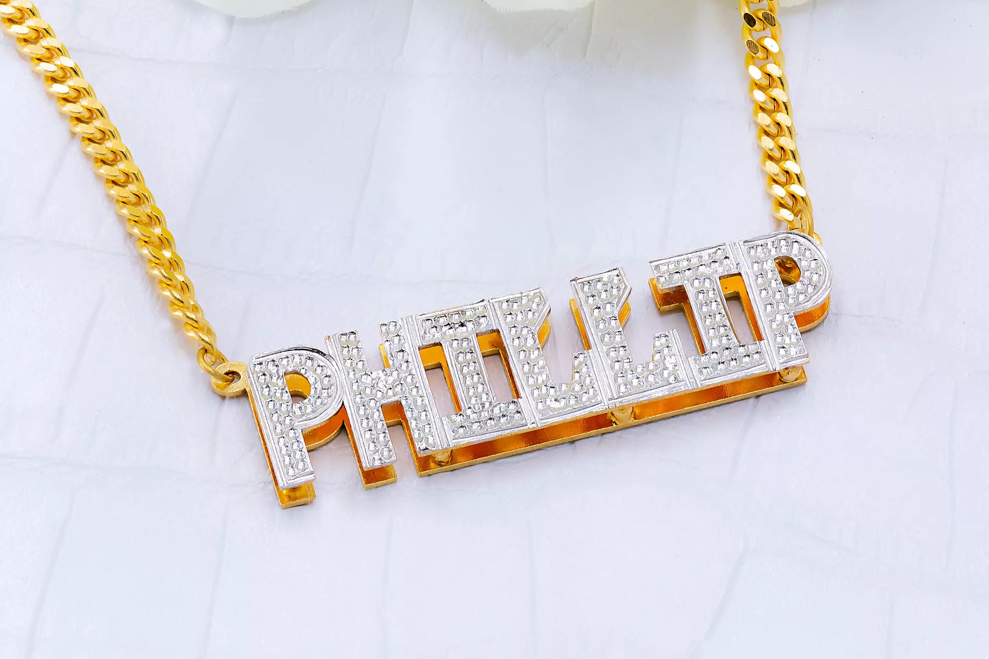Double-Plated Block Name or Script Name Necklace at MonogramHub