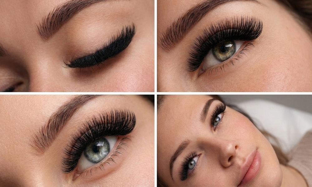 Full Set of Volume Lash Extensions or Lash Extensions with Cleanser