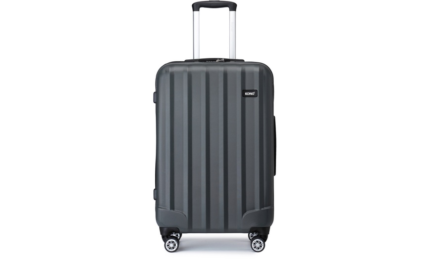 Image 5: KONO 1 to 3-Piece ABS Hard Shell Suitcase and Duffel Bag Set Grey
