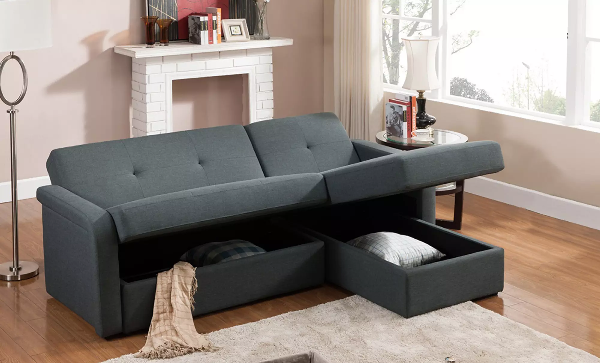 Convertible Sectional Sleeper Sofa with Storage - Primary Image
