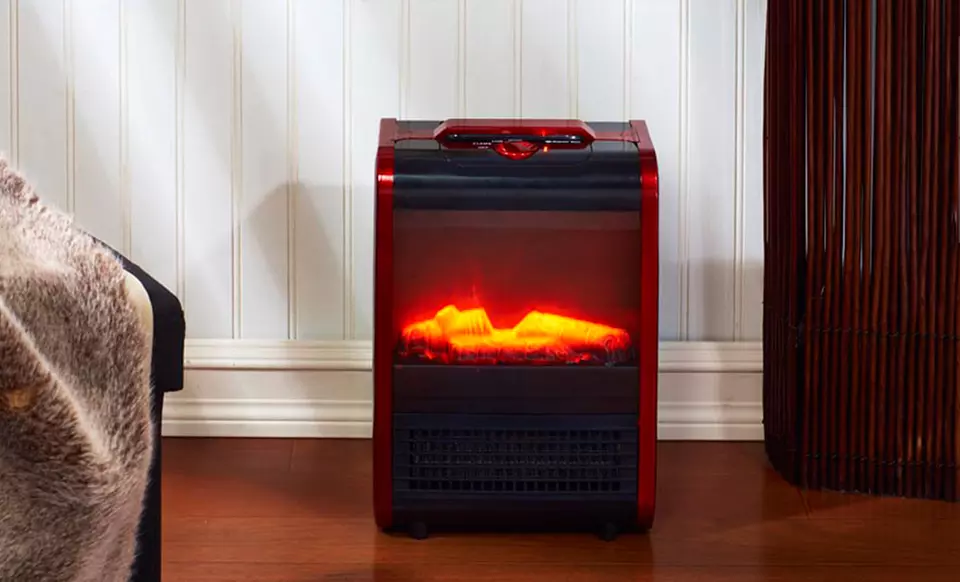 Comfort Zone Mini Ceramic Fireplace Portable Heater. Free Returns. - Primary Image