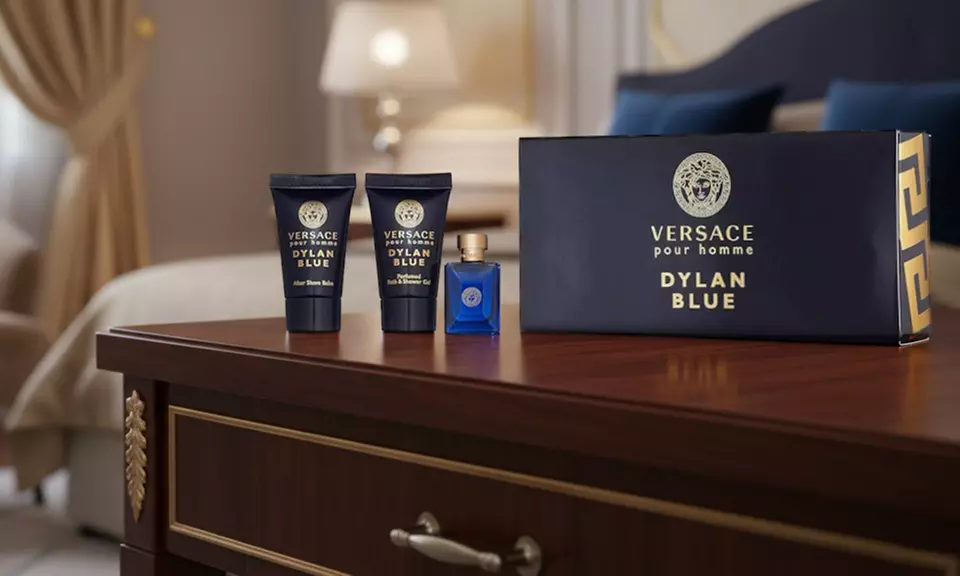 Versace Dylan Blue Eau De Toilette 3 Piece MINI Travel Gift Set For Men