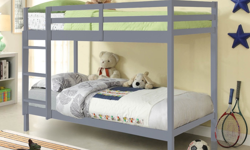 Image 3: Children's Zoe Wooden Bunk Bed with or without Mattresses