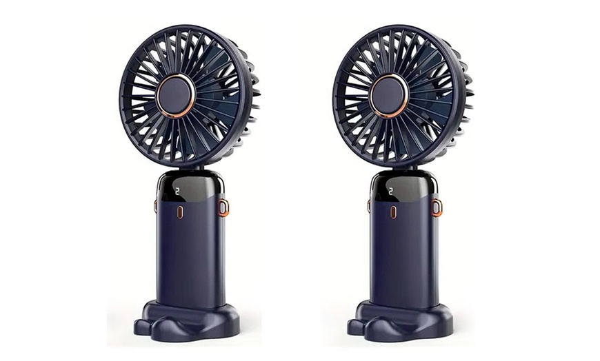 Image 8: One or Two Portable USB Handheld Fans with Five Speed Settings