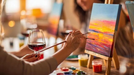 Two-Hour Painting Class for One Adult with Complementary Wine, Valid Friday - Sunday - Bee's Arts and Crafts Studio