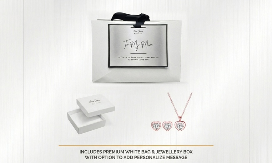 Image 5: Mia Grace Jewellery Austrian Crystal Heart Pendant & Earrings Gift Set