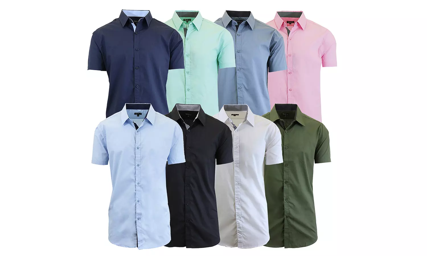 Men's Slim Fit Short Sleeve Button-Down Dress Shirt (2-Pack) - Primary Image
