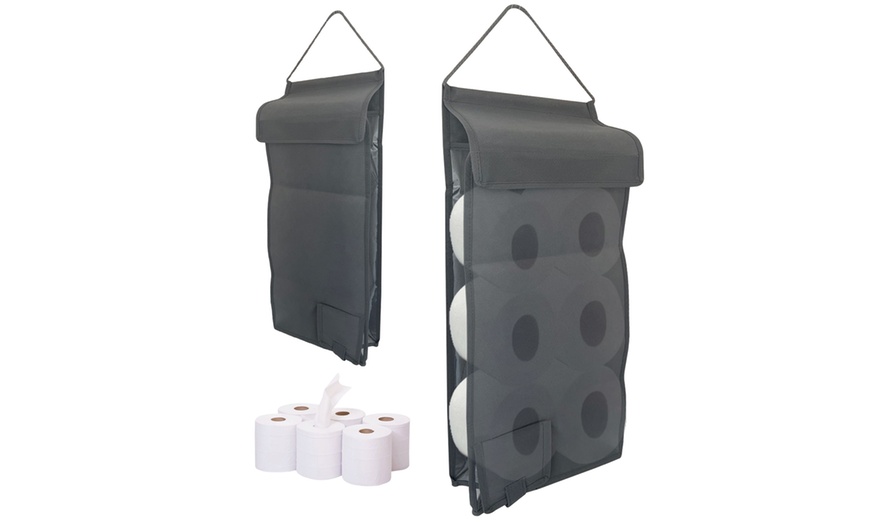 Image 7: Hanging Toilet Roll Storage Organiser - 6 or 10 Roll Capacity