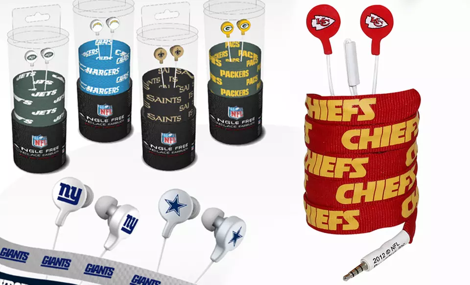 $8.99 for NFL Shoelace Earbuds ($19.95 List Price). Multiple Teams Available. Free Returns. - Primary Image