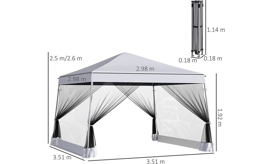 Image 8: Outsunny Outdoor Adjustable Pop-Up Gazebo Canopy 