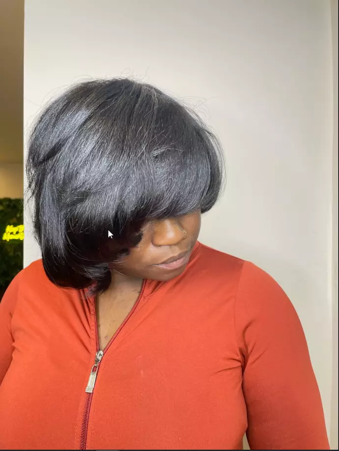 Shampoo, Blow dry, Trim + Silk Press for Smooth Hair!