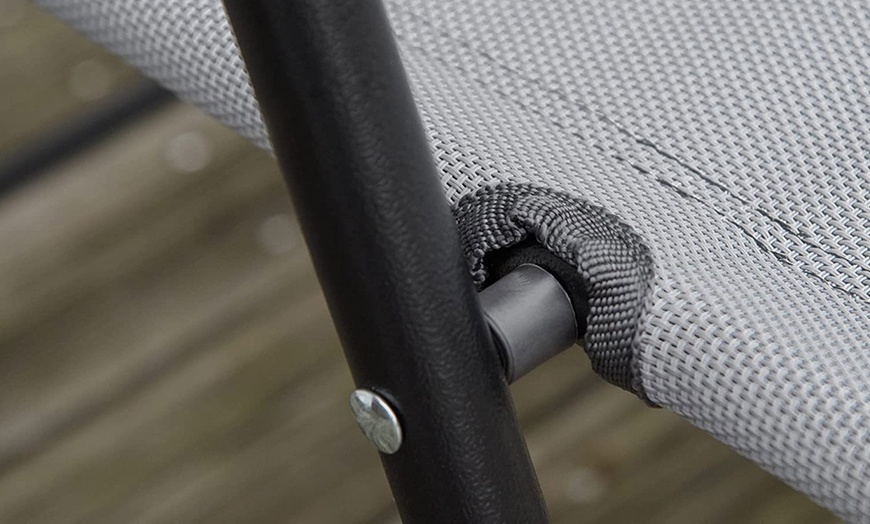 Image 4: Outsunny Three-Piece Outdoor Bistro Table and Chairs Set