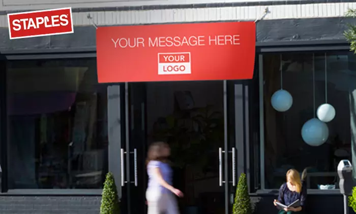$29.99 for a Large 6'x2.5' Outdoor Banner at Staples ($59.99 Value) - Primary Image