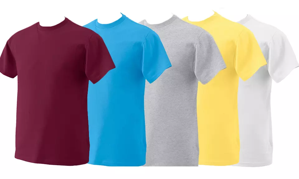 10-Pack of Fruit of the Loom Men's Heavy Cotton-Blend Crewneck T-shirts - Second Medium