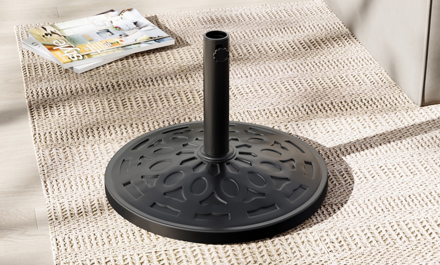 Image 21: Heavy-Duty Umbrella Base for Rotating Parasol in Four Styles