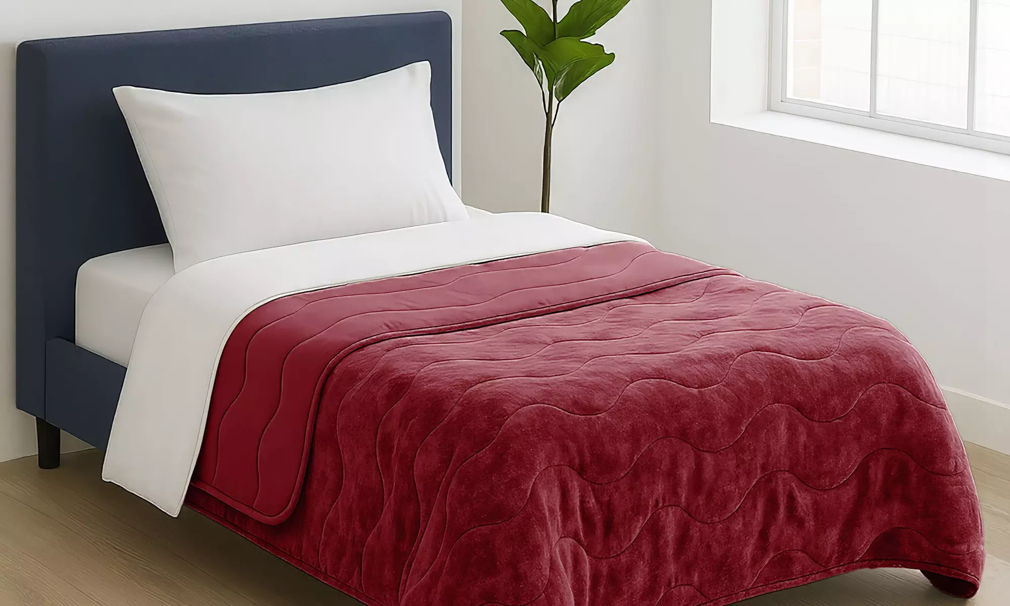 Gesteppte Bettdecke in Samt-Optik