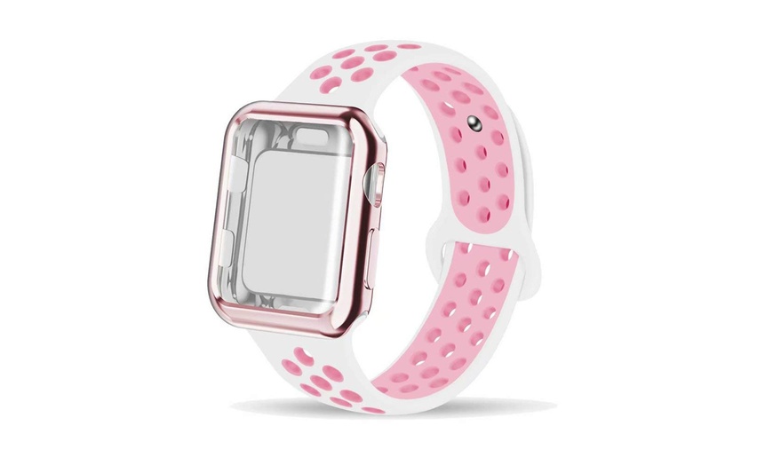 Image 6: Sports Strap Wrist Band Loop W/ Screen Protector Bumper Case For Apple Watch