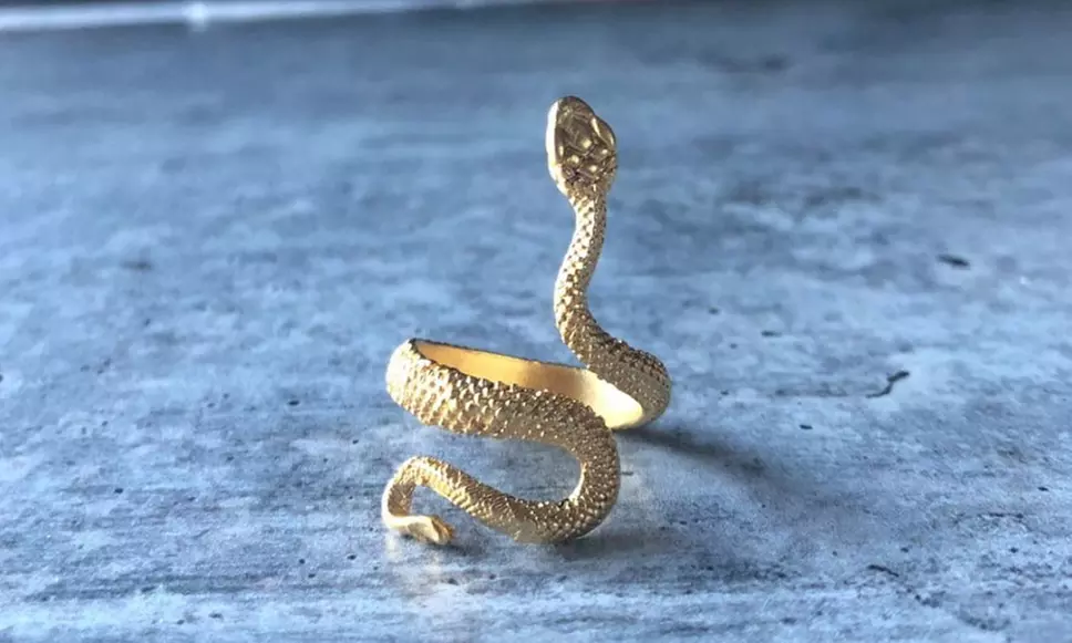 US 1-2 Stainless Steel Ring Snake Gothic Jewelry Retro Animal Adjustable Unisex