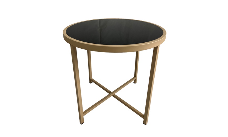 Image 5: 3-Piece Patio Rattan Effect Wicker Bistro Set with Table 