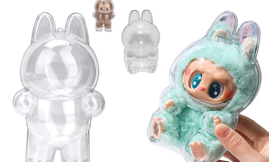 Image 2: Pack of Two Transparent Protective Cases for Labubu Dolls