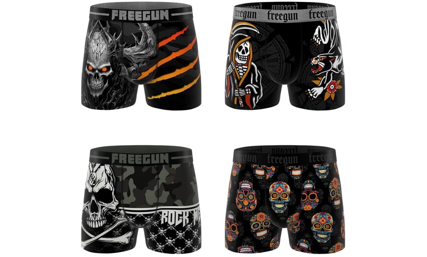 Image 13: Lot de 4 boxers microfibre FREEGUN divers univers pour homme