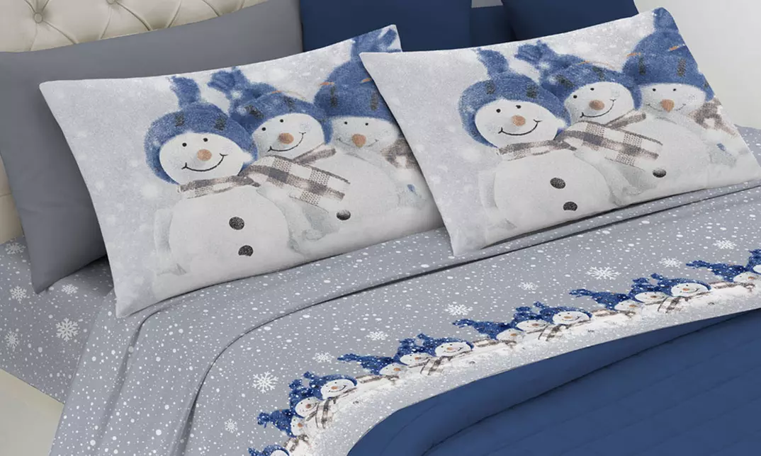 Completi Lenzuola Flanella Fantasie Invernali, Natalizie