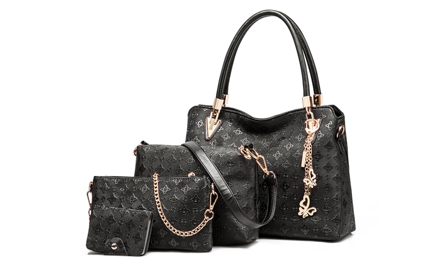 Image 10: Printed Four Piece Handbag Set