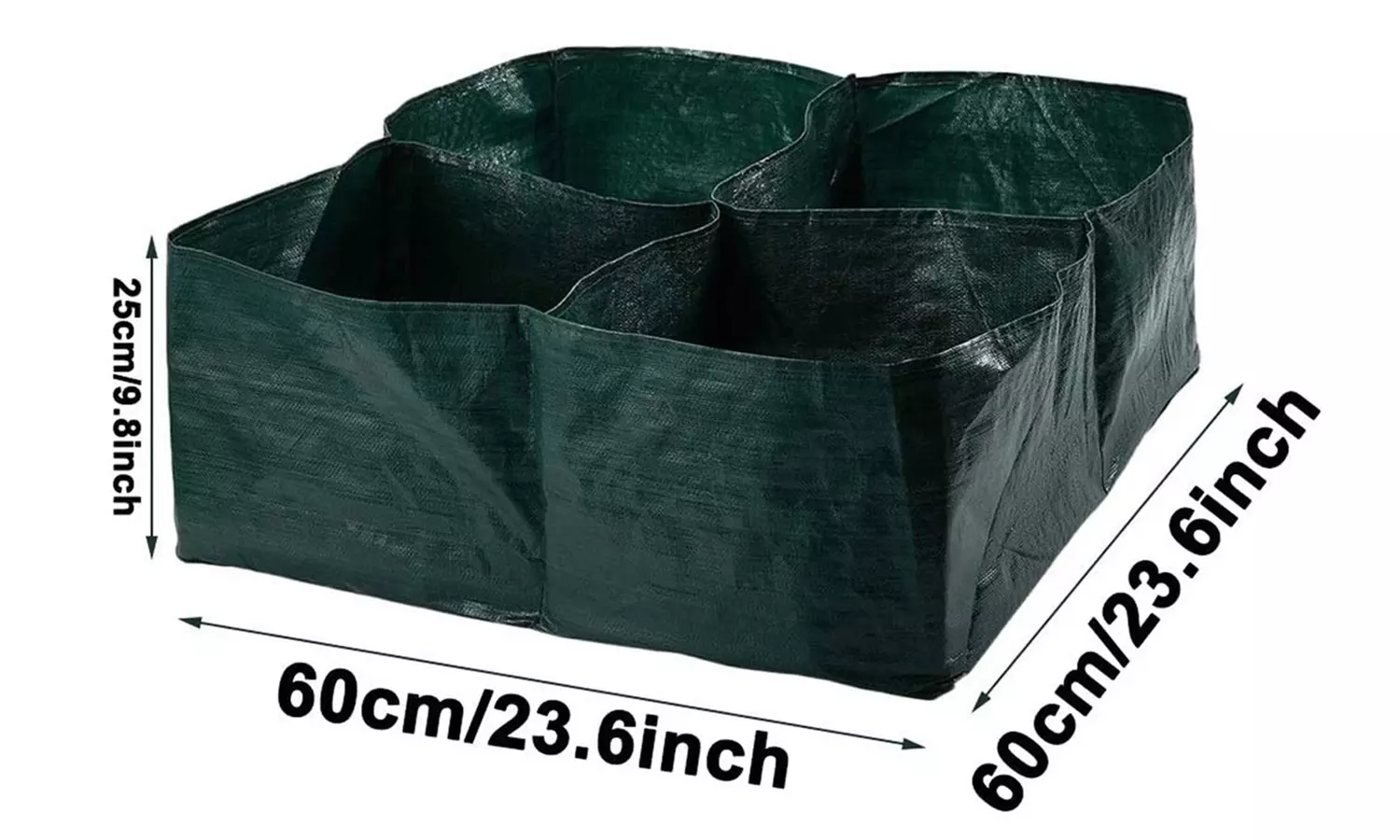 Raised Garden Planters Fabric Beds Grow Bags Planting Pots with 4 Divided Grids