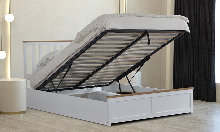 Image 4: Wooden Gas Lift Ottoman with optional Mattress