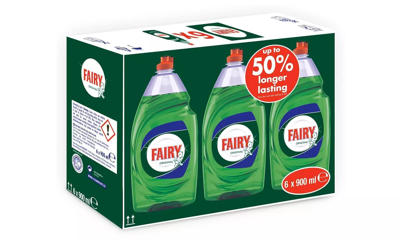 Pack of Six Fairy Original Washing Up Liquid 900ml