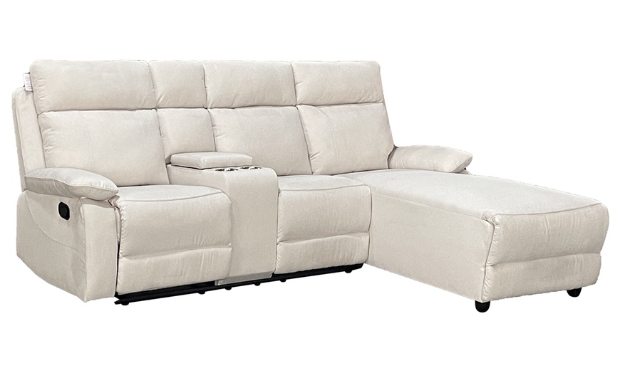 Image 16: Sorento Three Seater Fabric Corner Reclining Sofa 